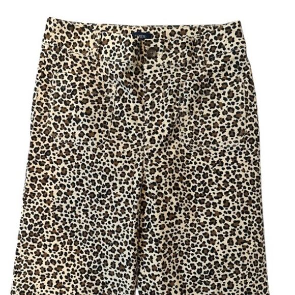 New J Crew High Waist Wide Leg Leopard Print Cotton Linen Blend Pants 26 - Picture 3 of 9